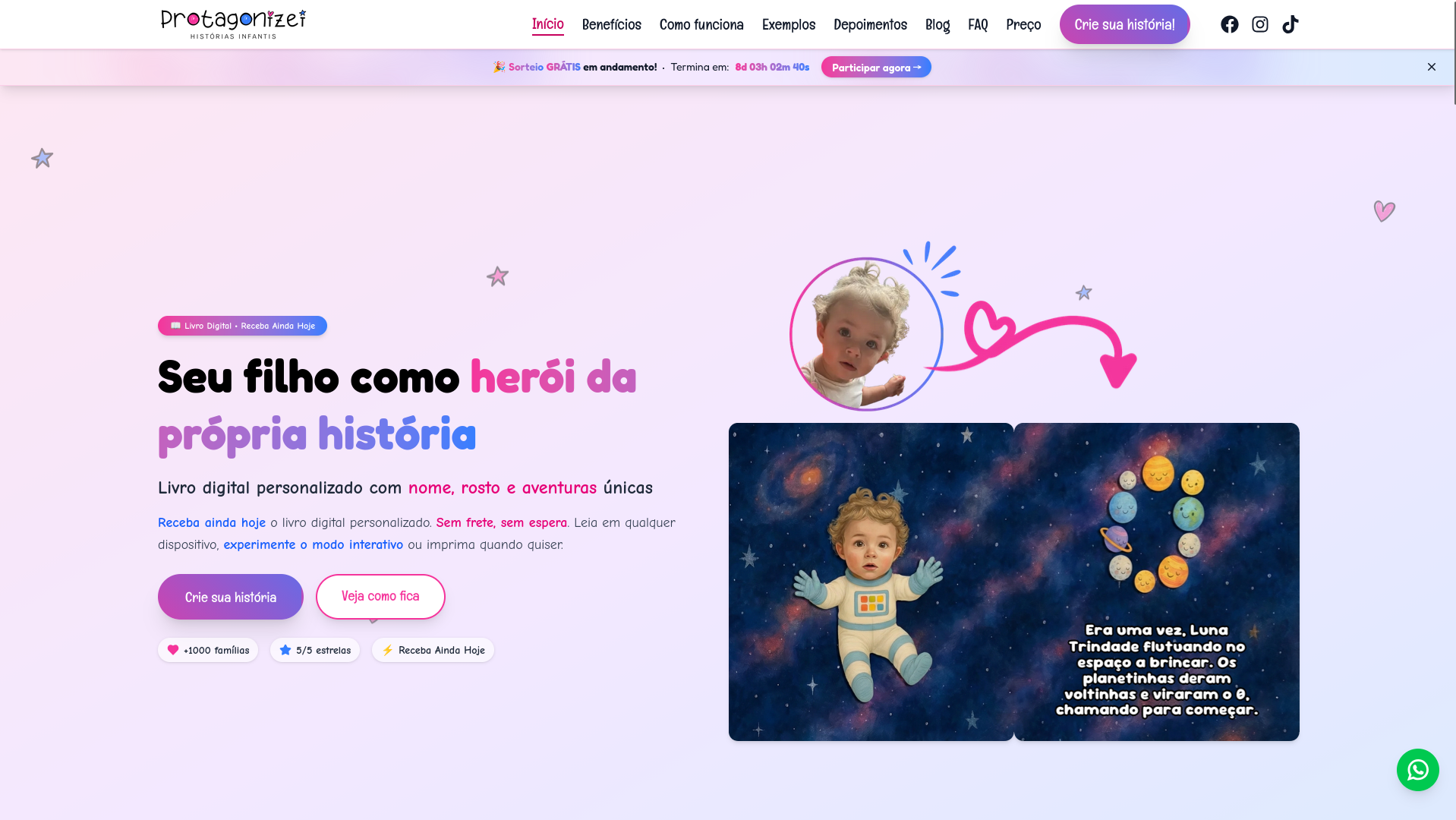 Seu filho como herói da própria história