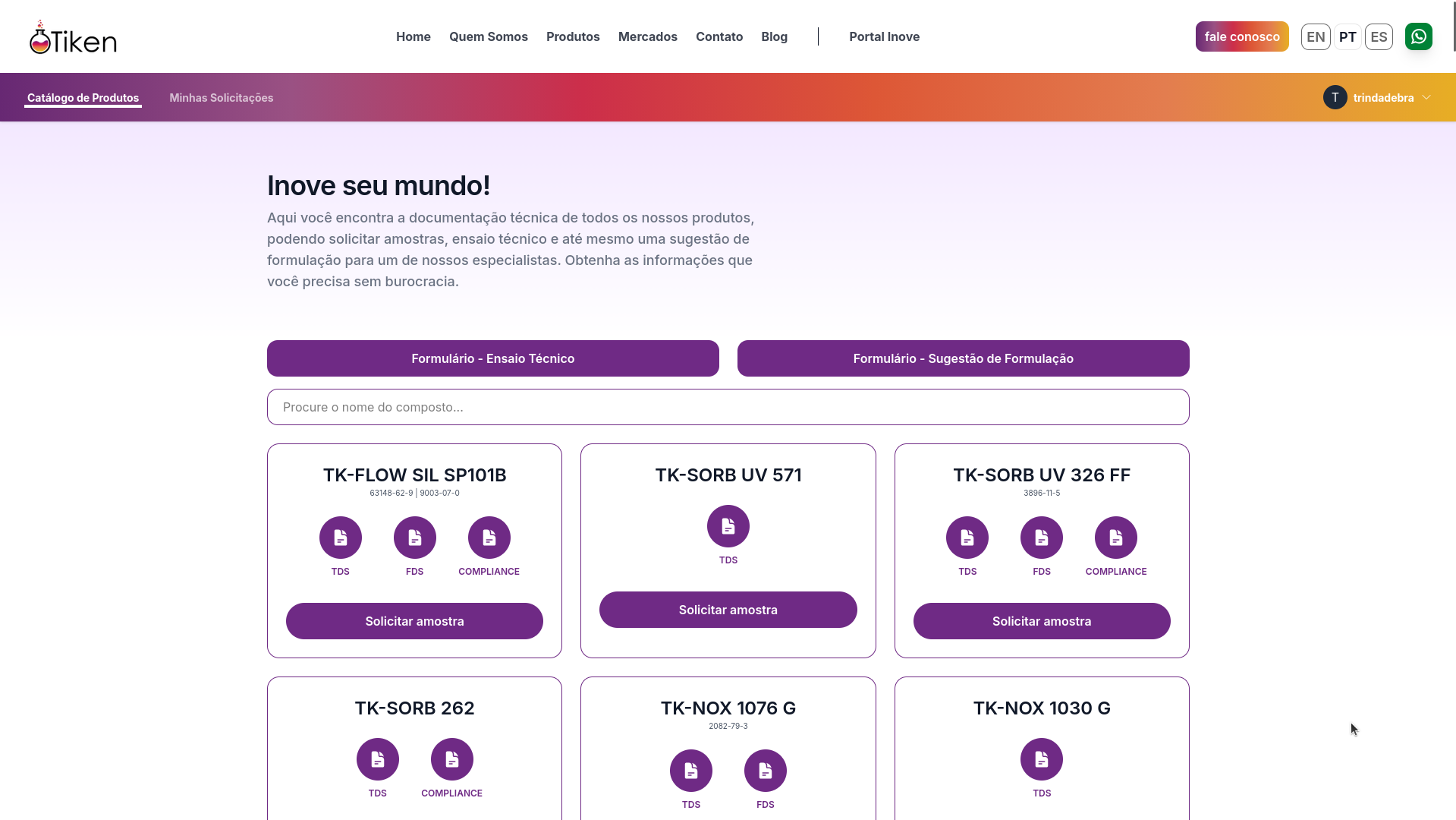 Tiken - Portfólio de produtos